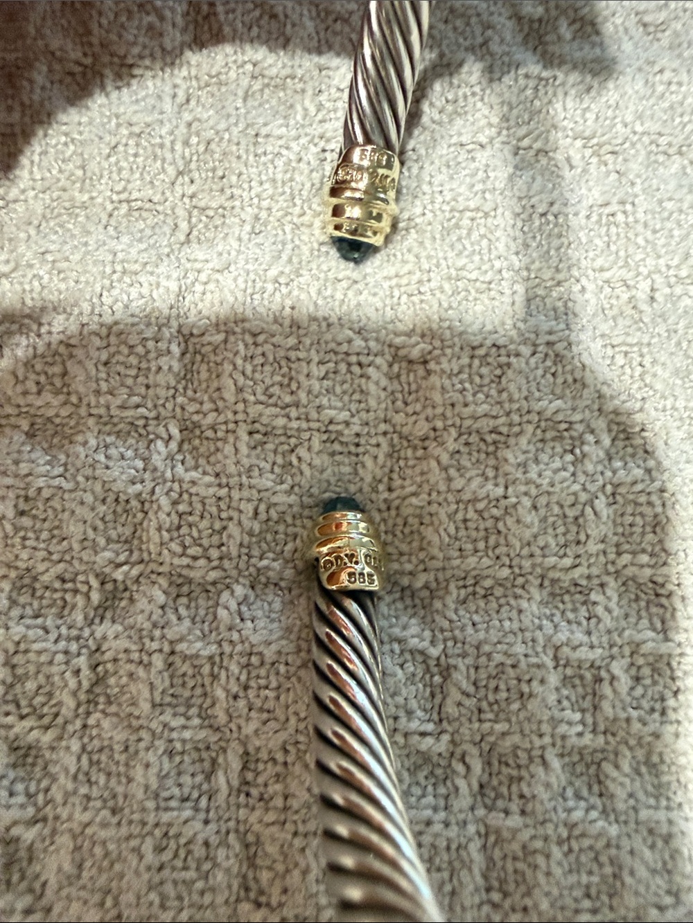 DY CLASSIC CABLE BRACELET
Sterling Silver w/ 18K Yellow Gold + Blue Topaz - Picture 4 of 6